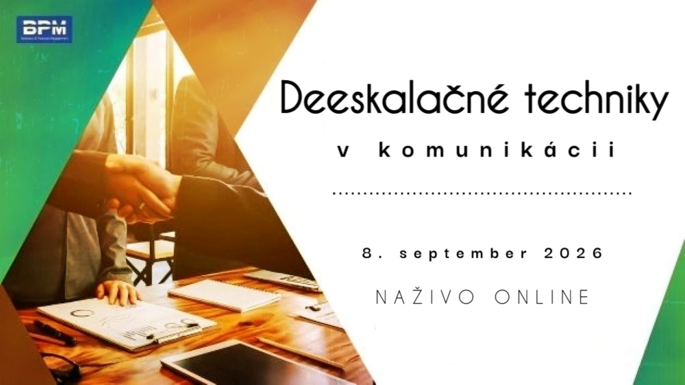 Deeskalačné techniky v komunikácii - ako deeskalovať a zvládnuť napätú situáciu v komunikácii, 8. 9. 2026